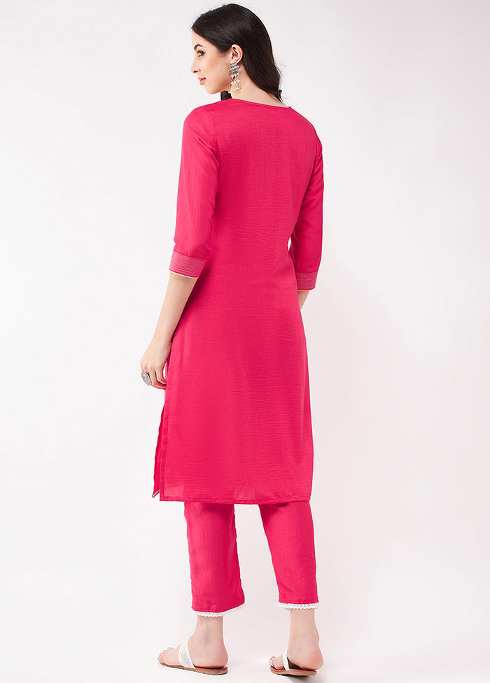 Pink Readymade Silk Kurti