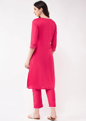 Pink Readymade Silk Kurti