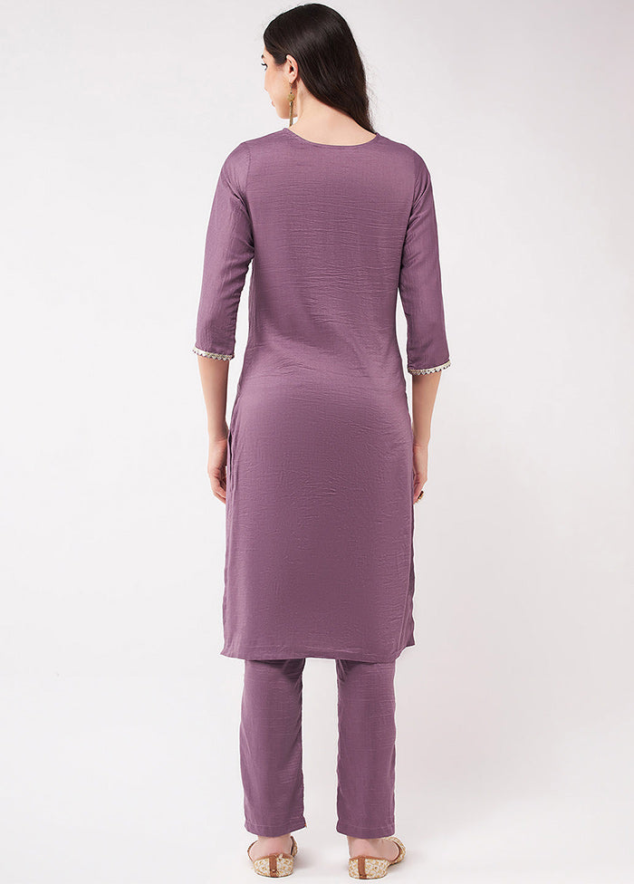 Purple Readymade Silk Kurti