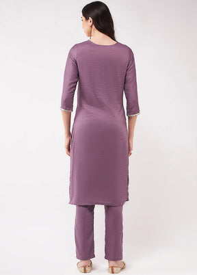 Purple Readymade Silk Kurti