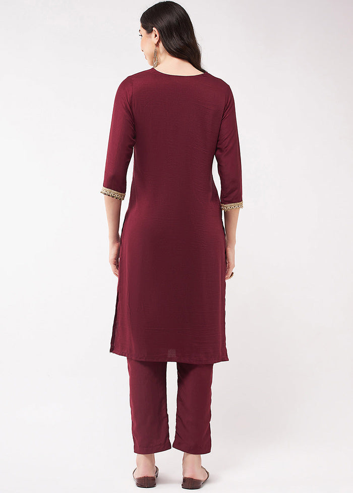 Maroon Readymade Silk Kurti