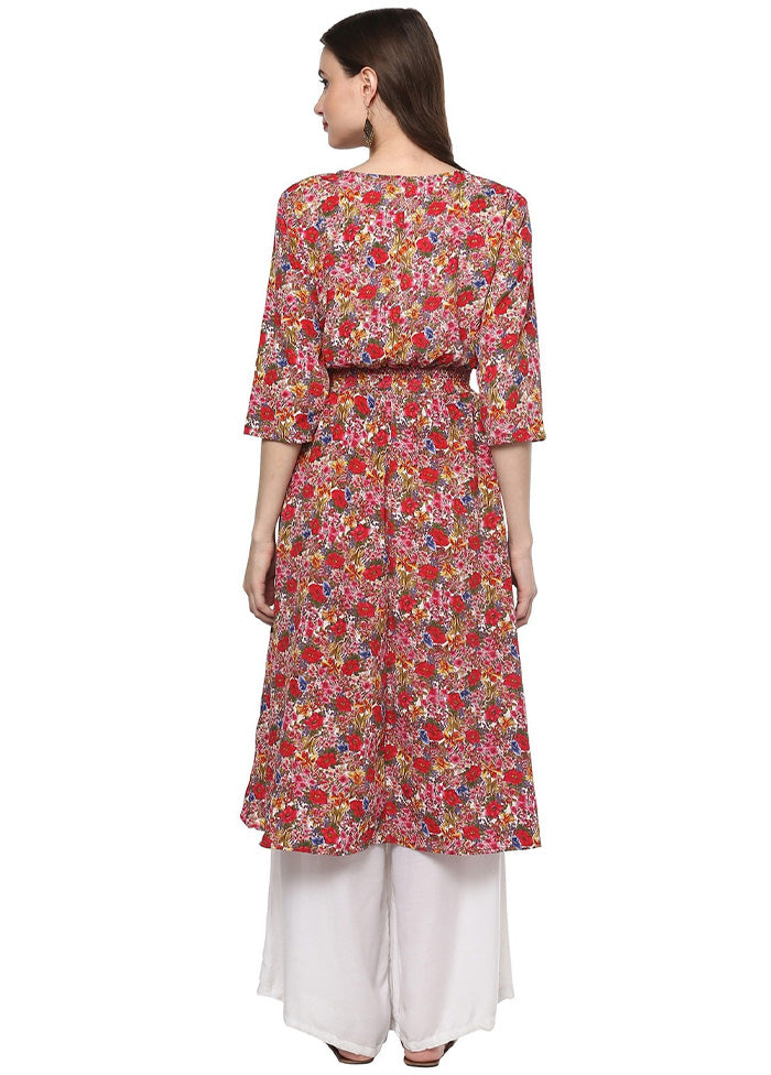 Pink Readymade Silk Kurti