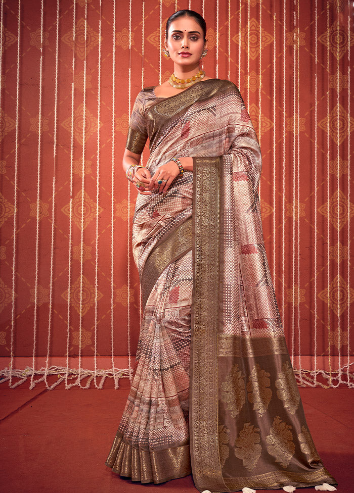 Multicolor Dupion Silk Saree With Blouse Piece - Indian Silk House Agencies