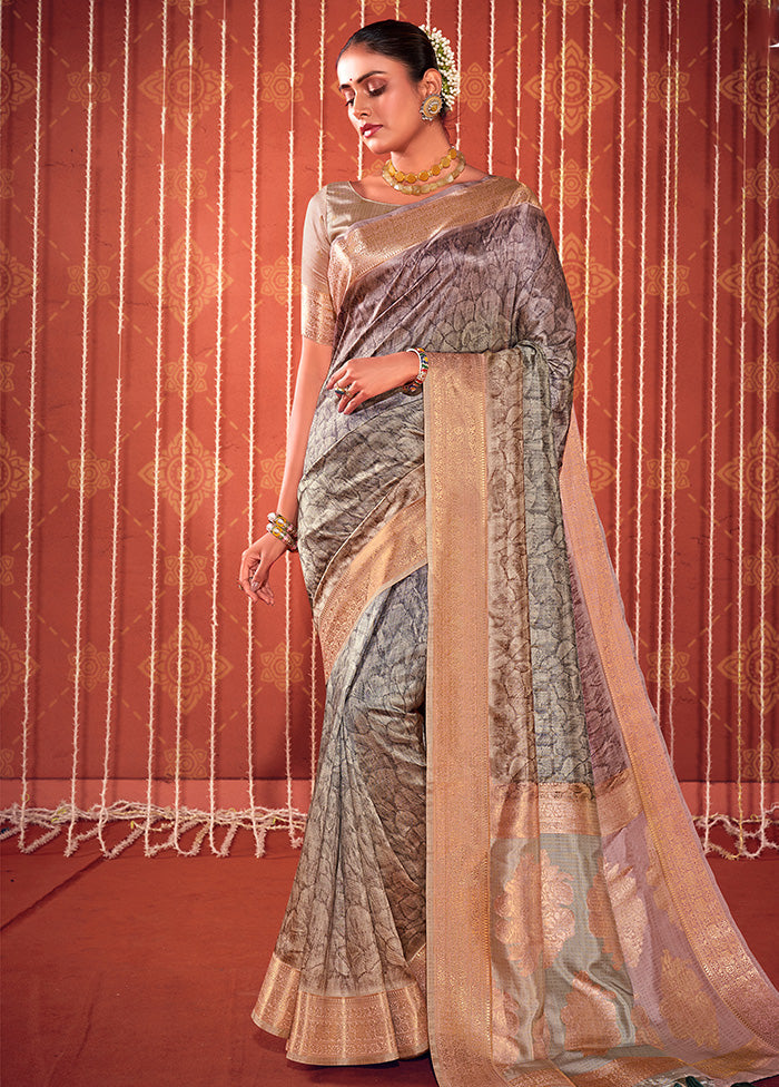 Multicolor Dupion Silk Saree With Blouse Piece - Indian Silk House Agencies