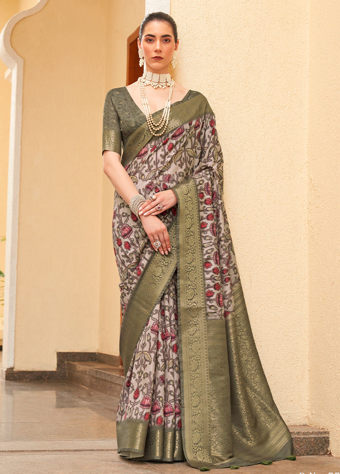 Multicolor Dupion Silk Saree With Blouse Piece - Indian Silk House Agencies