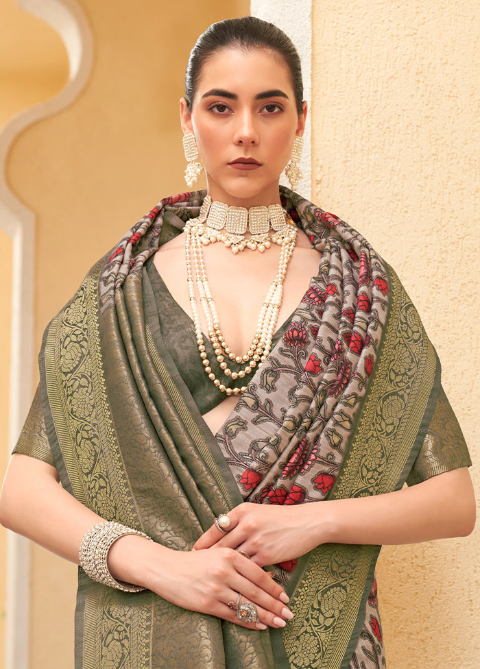 Multicolor Dupion Silk Saree With Blouse Piece - Indian Silk House Agencies