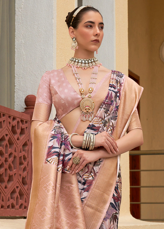 Multicolor Dupion Silk Saree With Blouse Piece - Indian Silk House Agencies