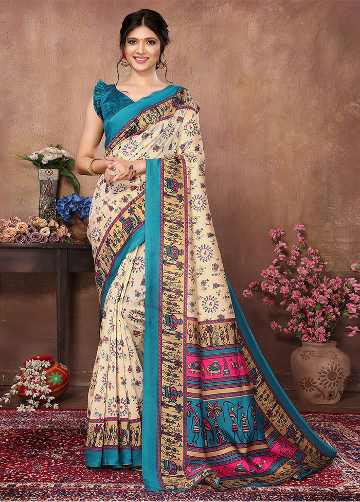 Chiku Dupion Silk Saree With Blouse Piece