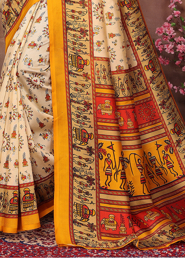 Chiku Dupion Silk Saree With Blouse Piece