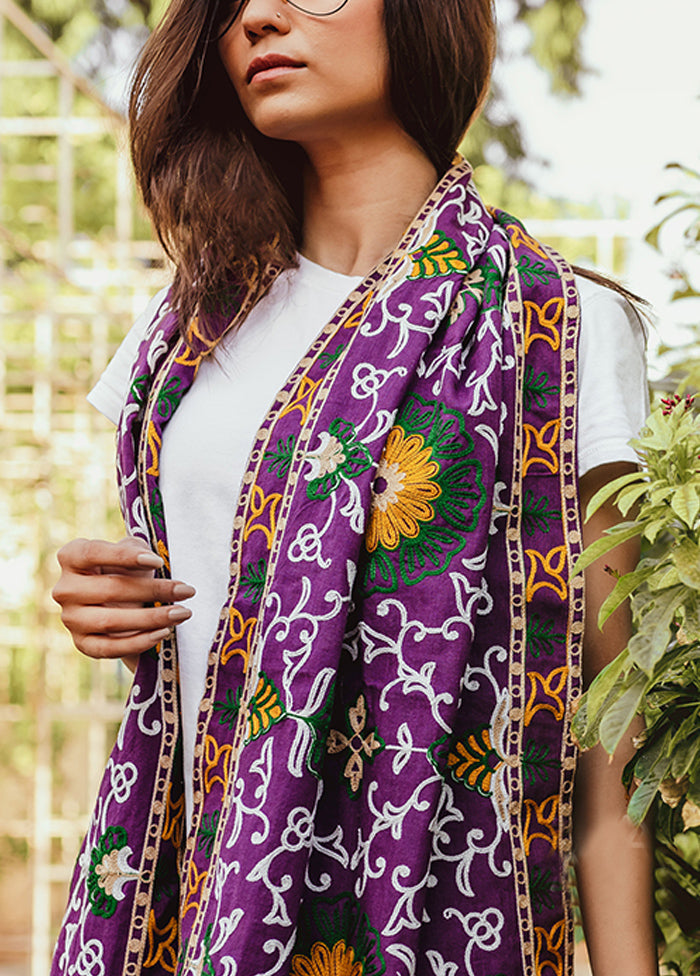 Purple Khadi Scarf - Indian Silk House Agencies