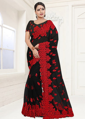 Black Organza Saree With Blouse Piece - Indian Silk House Agencies