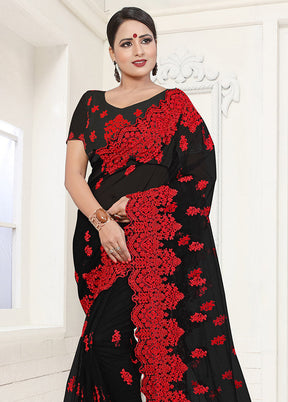 Black Organza Saree With Blouse Piece - Indian Silk House Agencies