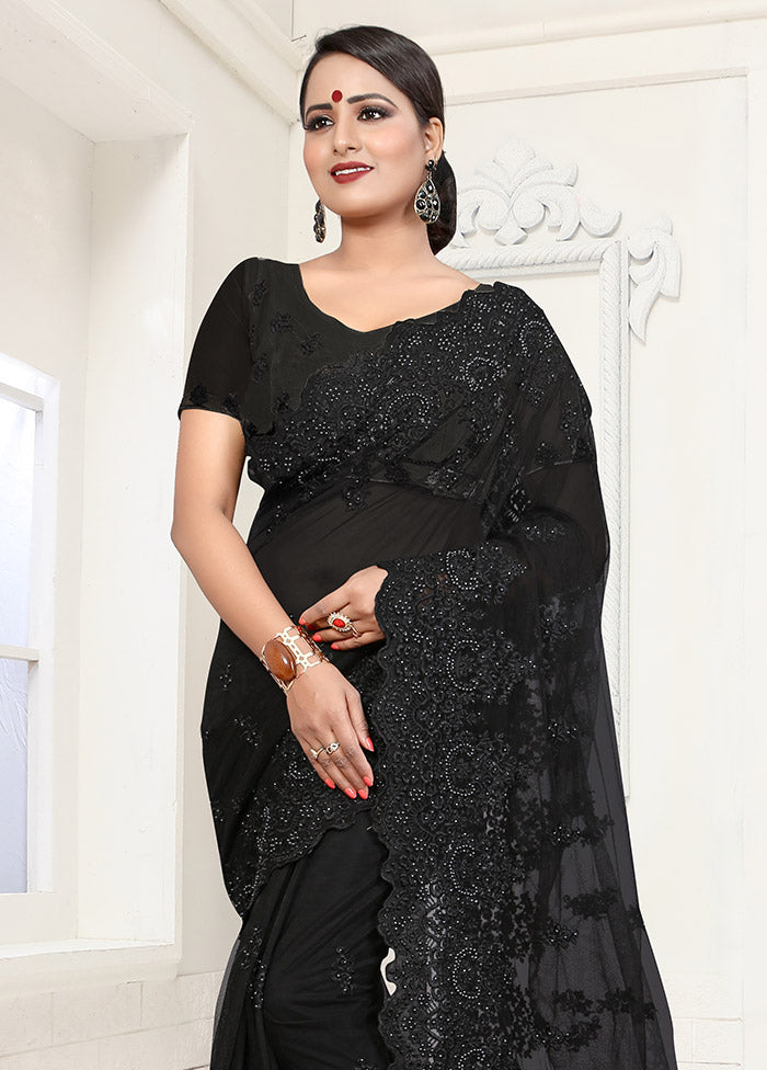 Black Organza Saree With Blouse Piece - Indian Silk House Agencies