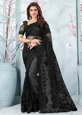 Black Organza Saree With Blouse Piece - Indian Silk House Agencies