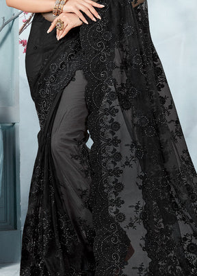 Black Organza Saree With Blouse Piece - Indian Silk House Agencies