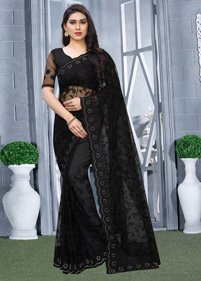 Black Organza Saree With Blouse Piece - Indian Silk House Agencies