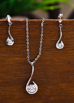 925 Sterling Silver Glossy Pendant Set