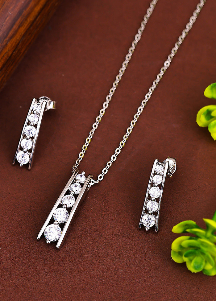 925 Sterling Silver Glossy Pendant Set