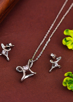 925 Sterling Silver Glossy Pendant Set