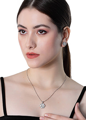 925 Sterling Silver Glossy Pendant Set