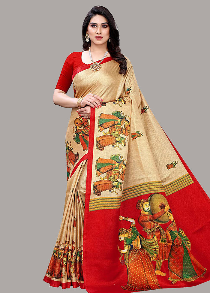 Brown Spun Silk Woven Saree With Blouse Piece - Indian Silk House Agencies