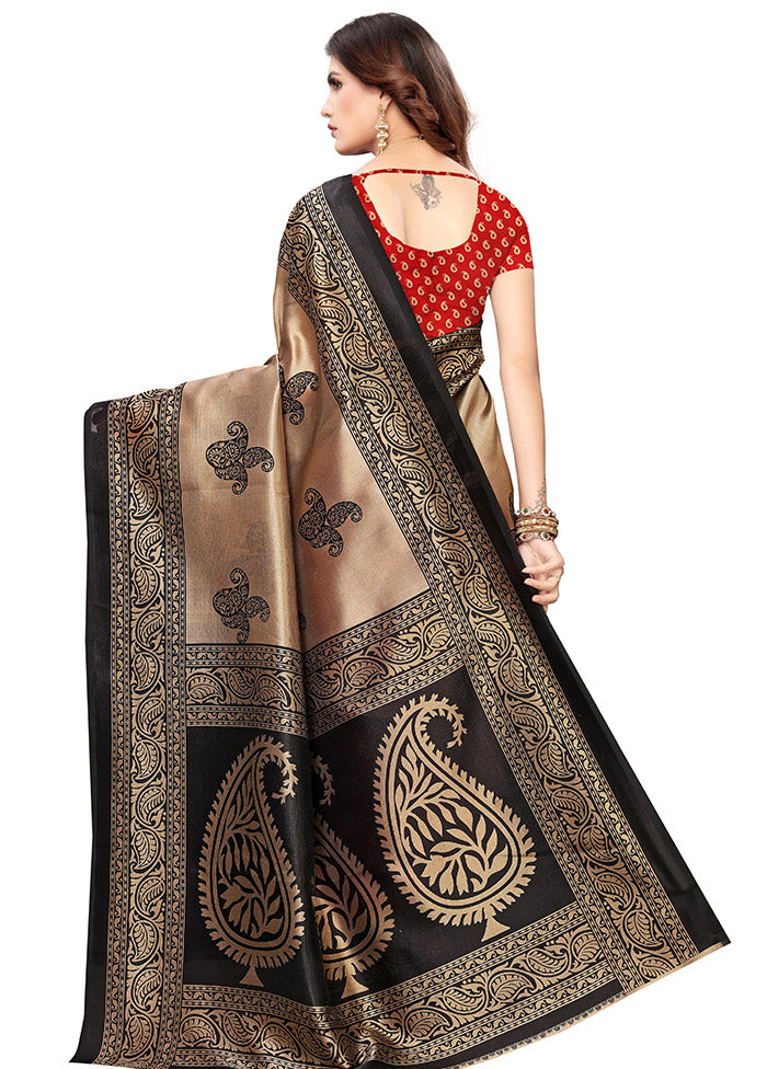 Red Spun Silk Woven Saree With Blouse Piece - Indian Silk House Agencies