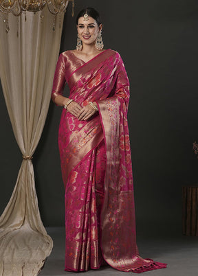 Light Pink Organza Saree With Blouse Piece