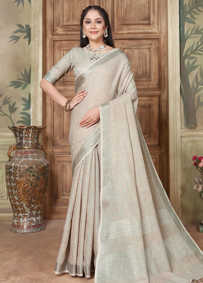 Grey Organza Saree With Blouse Piece