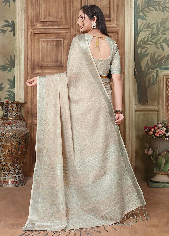 Grey Organza Saree With Blouse Piece