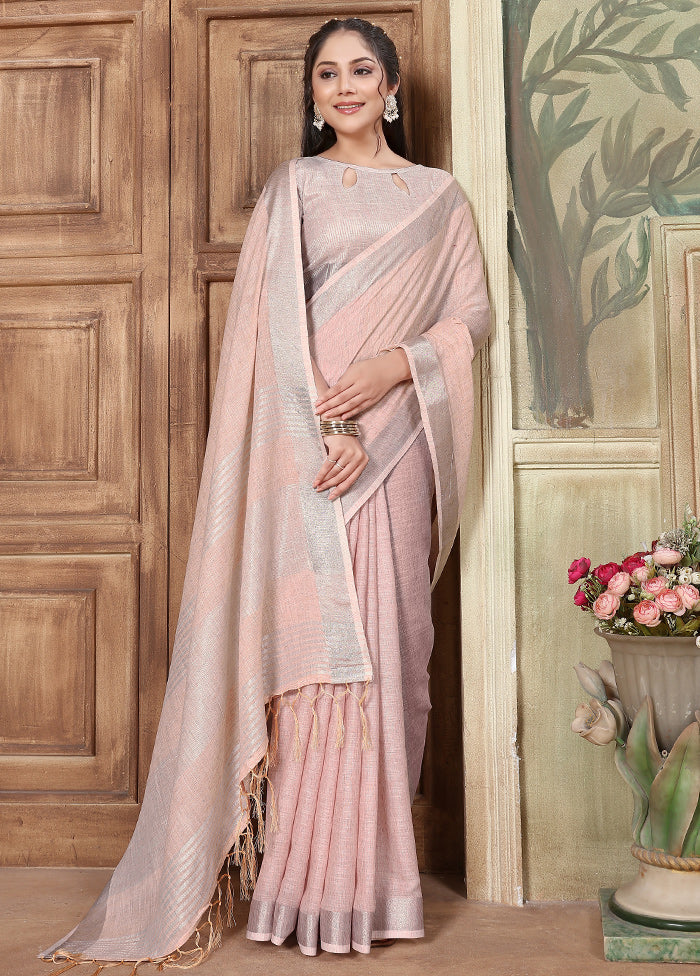 Pink Organza Saree With Blouse Piece