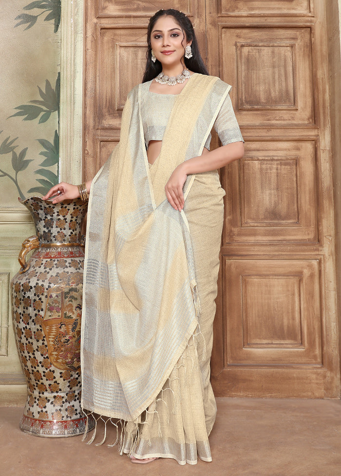 Yellow Organza Saree With Blouse Piece