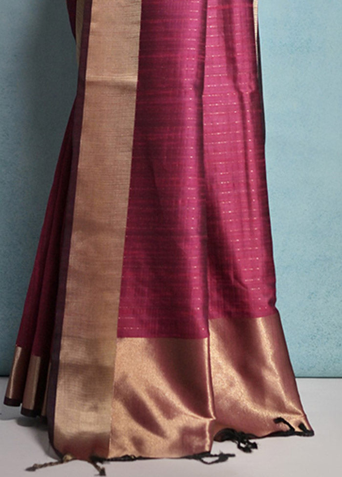 Rani Dupion Silk Saree With Blouse Piece