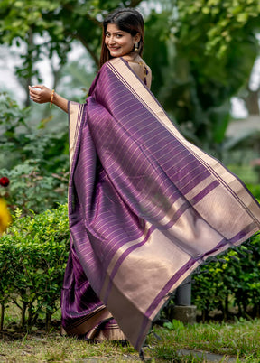 Wine Dupion Silk Saree With Blouse Piece