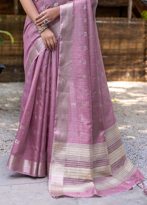 Pink Cotton Saree With Blouse Piece