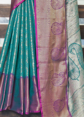 Rama Dupion Silk Saree With Blouse Piece - Indian Silk House Agencies