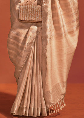 Beige Spun Silk Saree With Blouse Piece