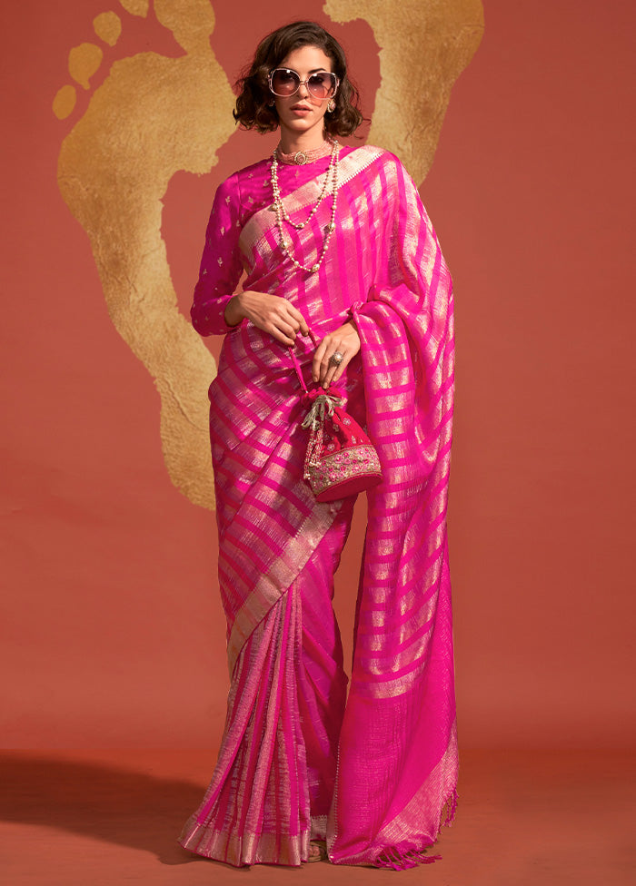 Rani Spun Silk Saree With Blouse Piece