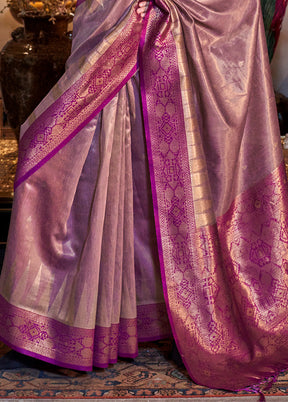 Light Pink Spun Silk Saree With Blouse Piece