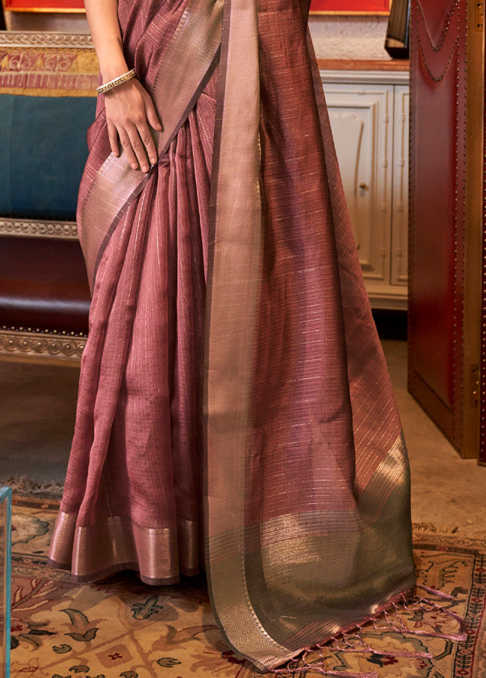 Onion Pink Chiffon Silk Saree With Blouse Piece