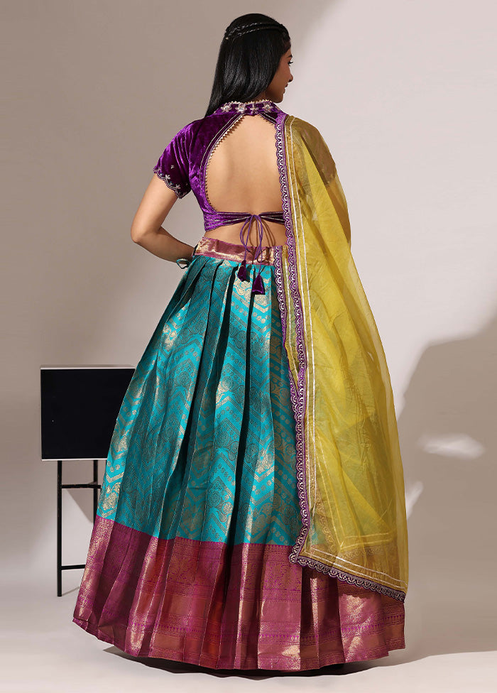 Rama Silk Semi Stitched Lehenga Set