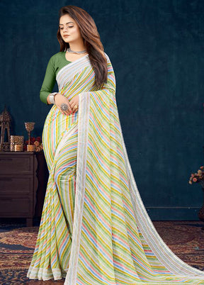 Multicolor Georgette Saree With Blouse Piece