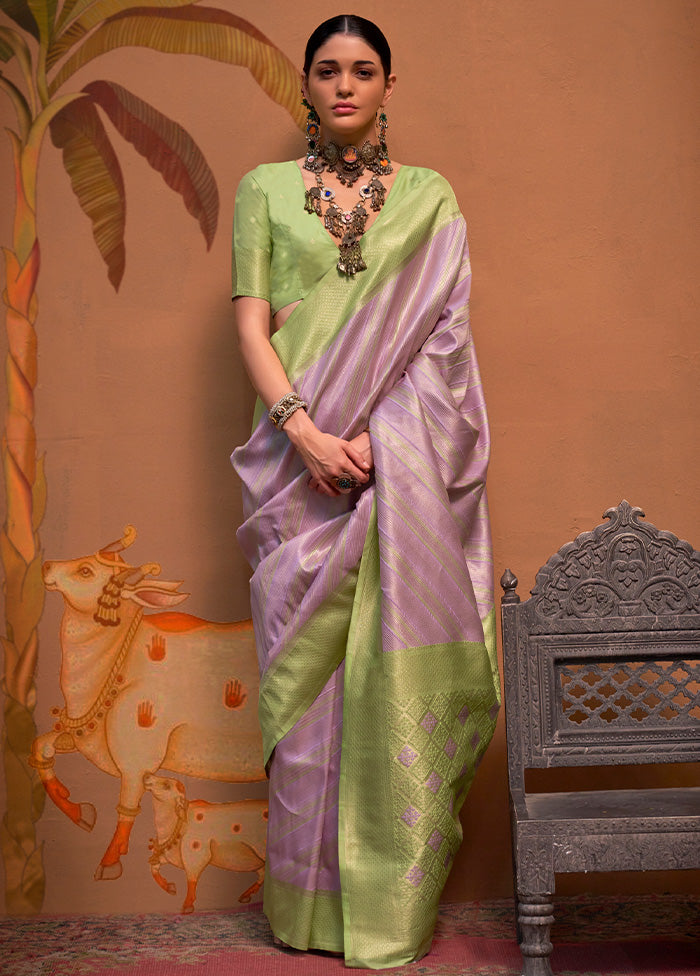 Purple Dupion Silk Saree With Blouse Piece