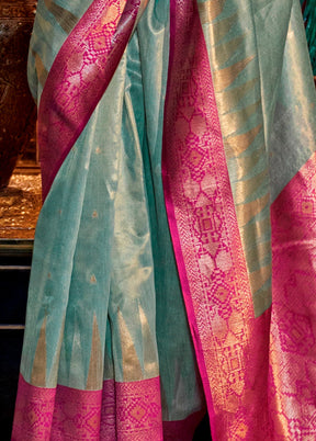 Multicolor Spun Silk Saree With Blouse Piece