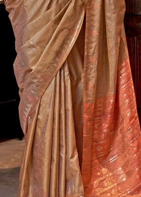 Multicolor Tussar Silk Saree With Blouse Piece