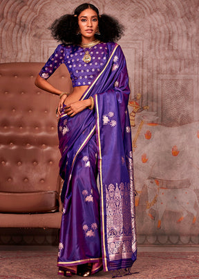 Wine Spun Silk Saree With Blouse Piece