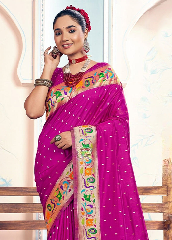 Pink Spun Silk Saree With Blouse Piece