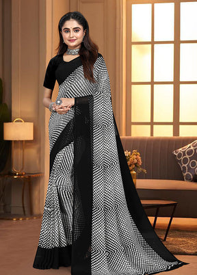 Black Georgette Saree With Blouse Piece