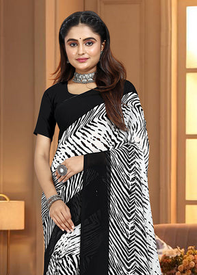 Black Georgette Saree With Blouse Piece