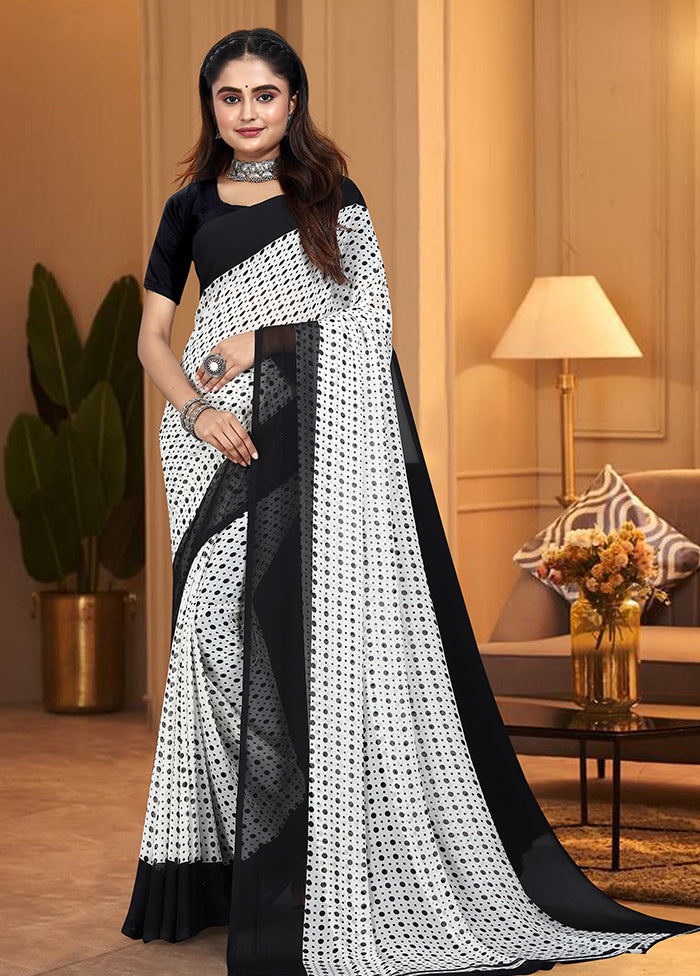 Black Georgette Saree With Blouse Piece