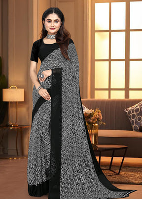 Black Georgette Saree With Blouse Piece